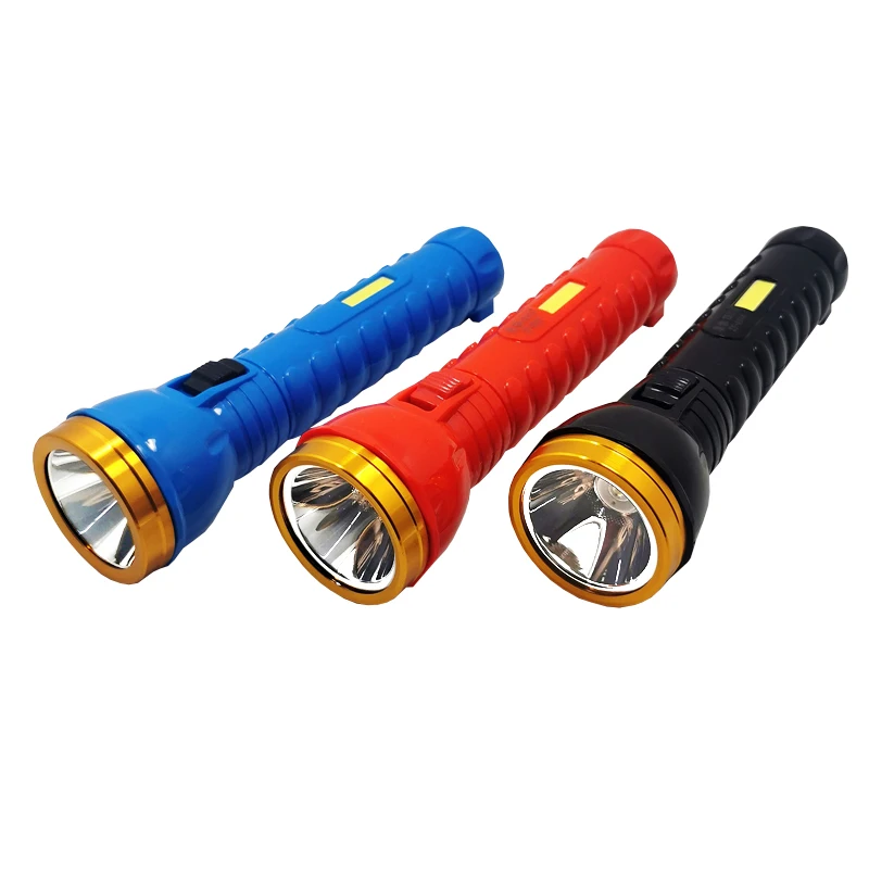 LED rechargeable flashlight strong light emergency cob lighting multifunction flesh torch