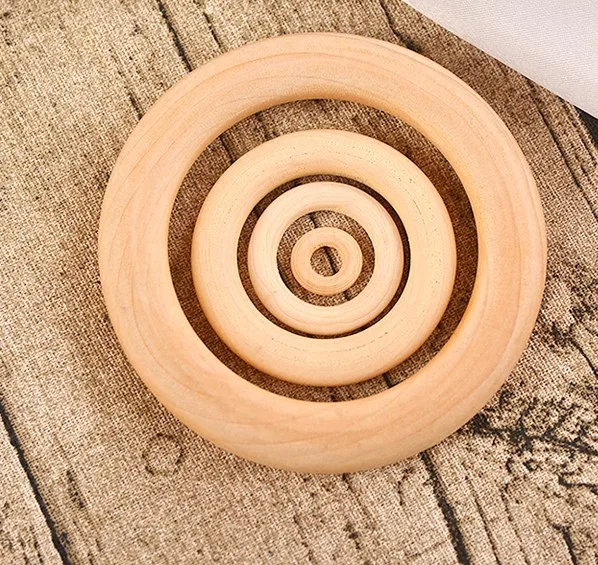 Wooden Rings Circle Craft, Ring Pendant and Connectors Jewelry Making
