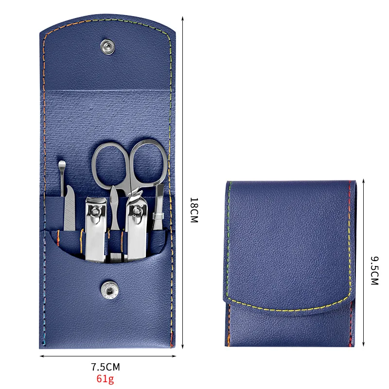 Candy Color 7Pcs Nail Cutter Fingernail Clippers Kit Nail Clippers Set Pedicure And Manicure Set With Pu Leather Bag