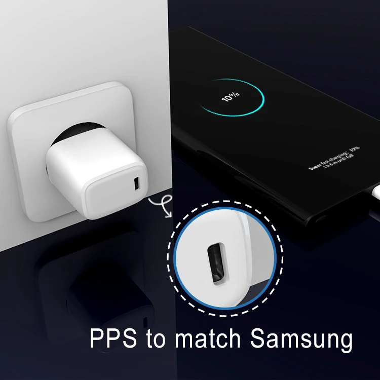 Smart Mobile Phone EU US KR UK Plug One Single Port Fast Quick Charging Wall Portable CE Universal USB Type C PD Charger 30W PPS