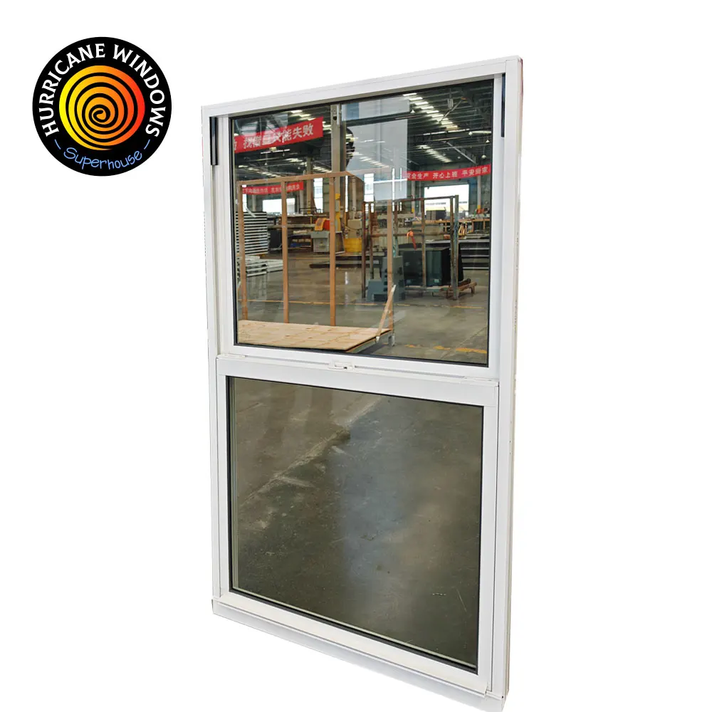 NFRC NAFS Hurricane Resistance Customized  aluminum laminated glass vertical sliding Window Single Hung Window