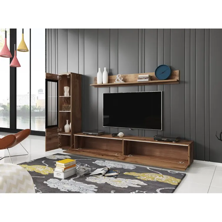 2023 cheap wholesale smart outdoor wall tv display hanging stand floating with electric fireplace living room sets furniture