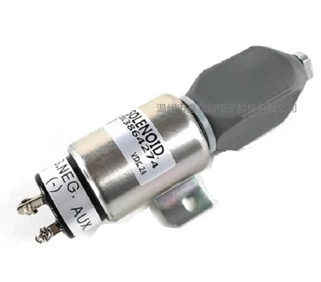 24V Fuel Pump Solenoid 3864274 for Cummins Engine Hyundai Excavator R140LC-7 R140LC-9S R140W-7 R140W-9S R200W-7 R210LC-7 R210W