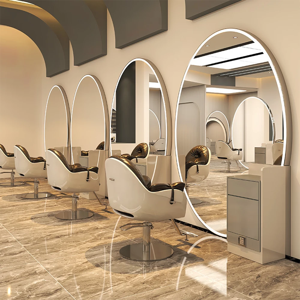 Modern large full length mirror barber furniture stations hair salon led mirror for beauty salon