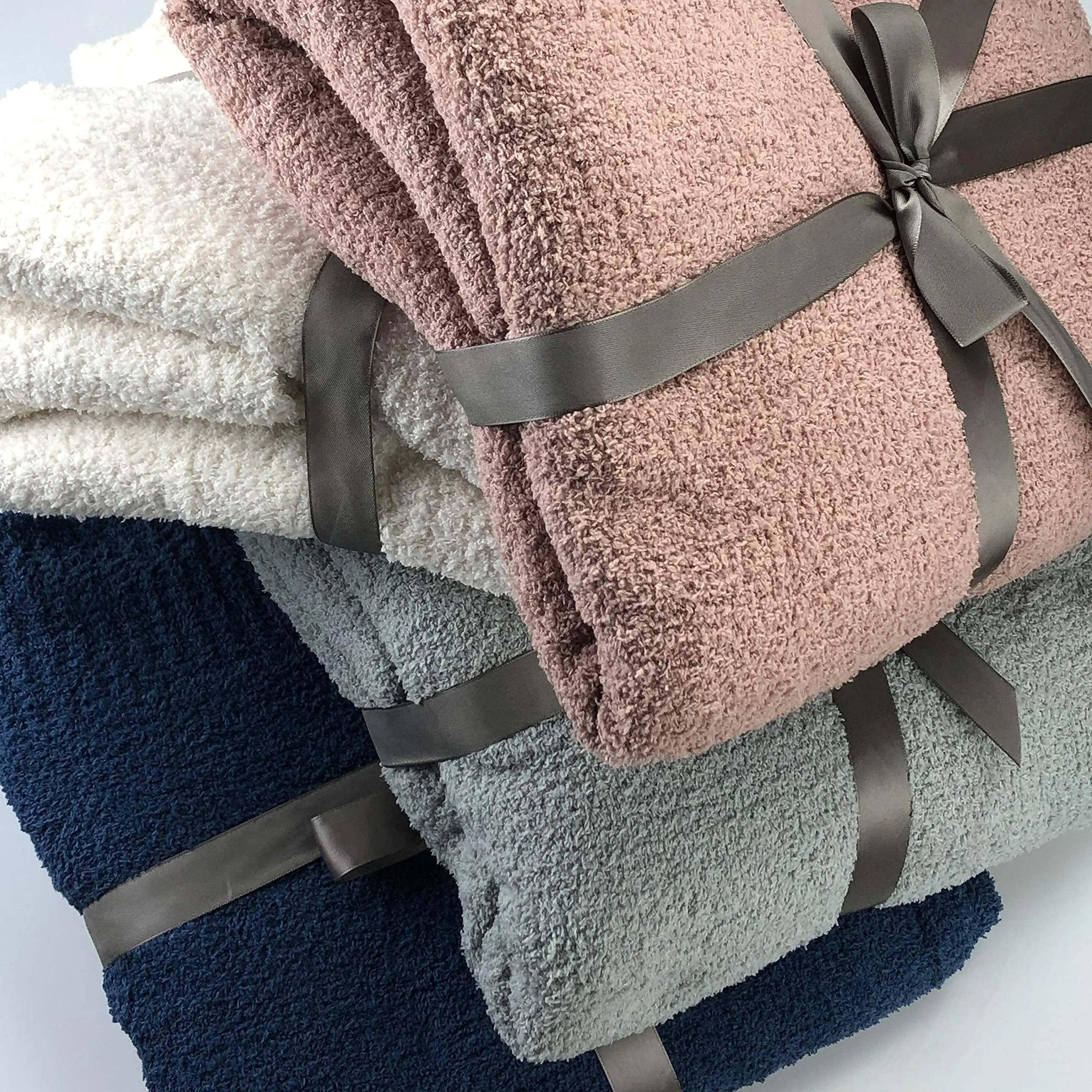 High Quality brushed polyester knitting fabric for blanket chunky knit blanket organic baby knit