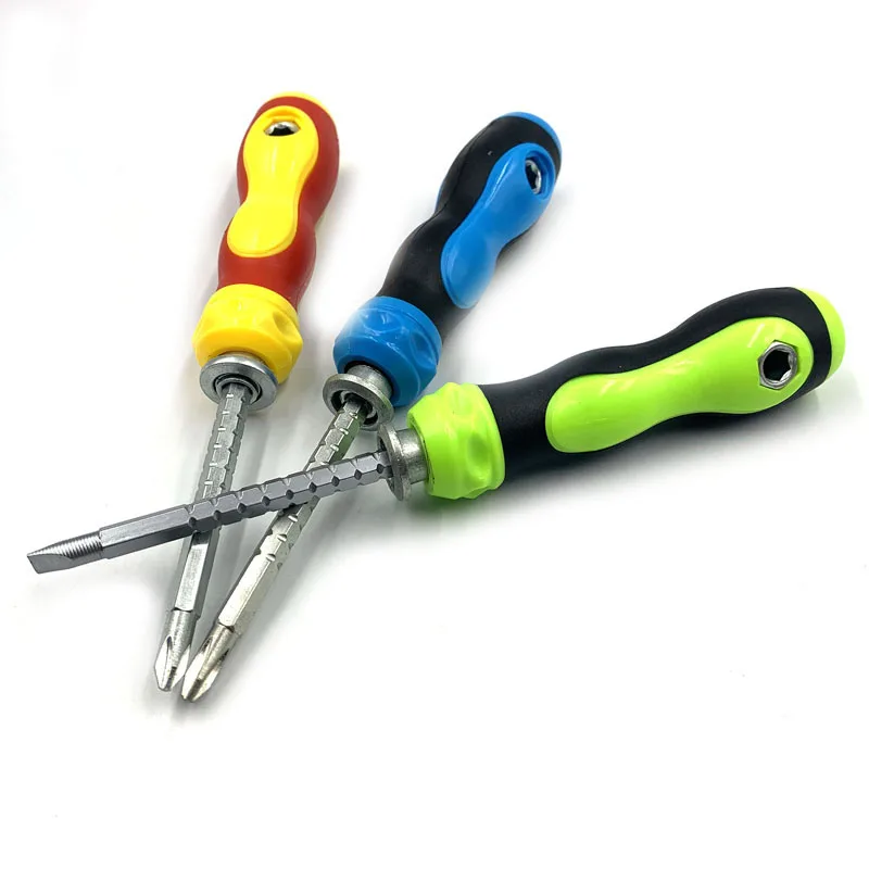 Good Quality Turnip Head Three-purpose Socket Screwdriver Mini Retractable Slotted Phillips Precision Screwdriver