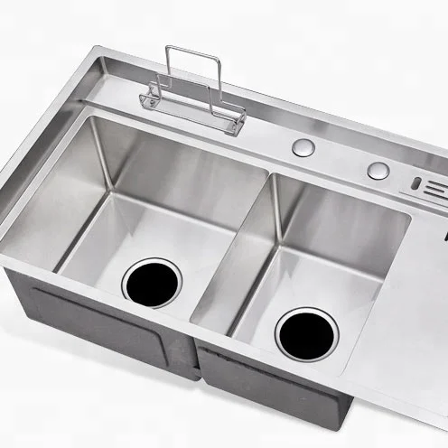 Utility Handmade 304 Ss Deep Double Bowl Hand Wash Stainless Steel Kitchen Sink