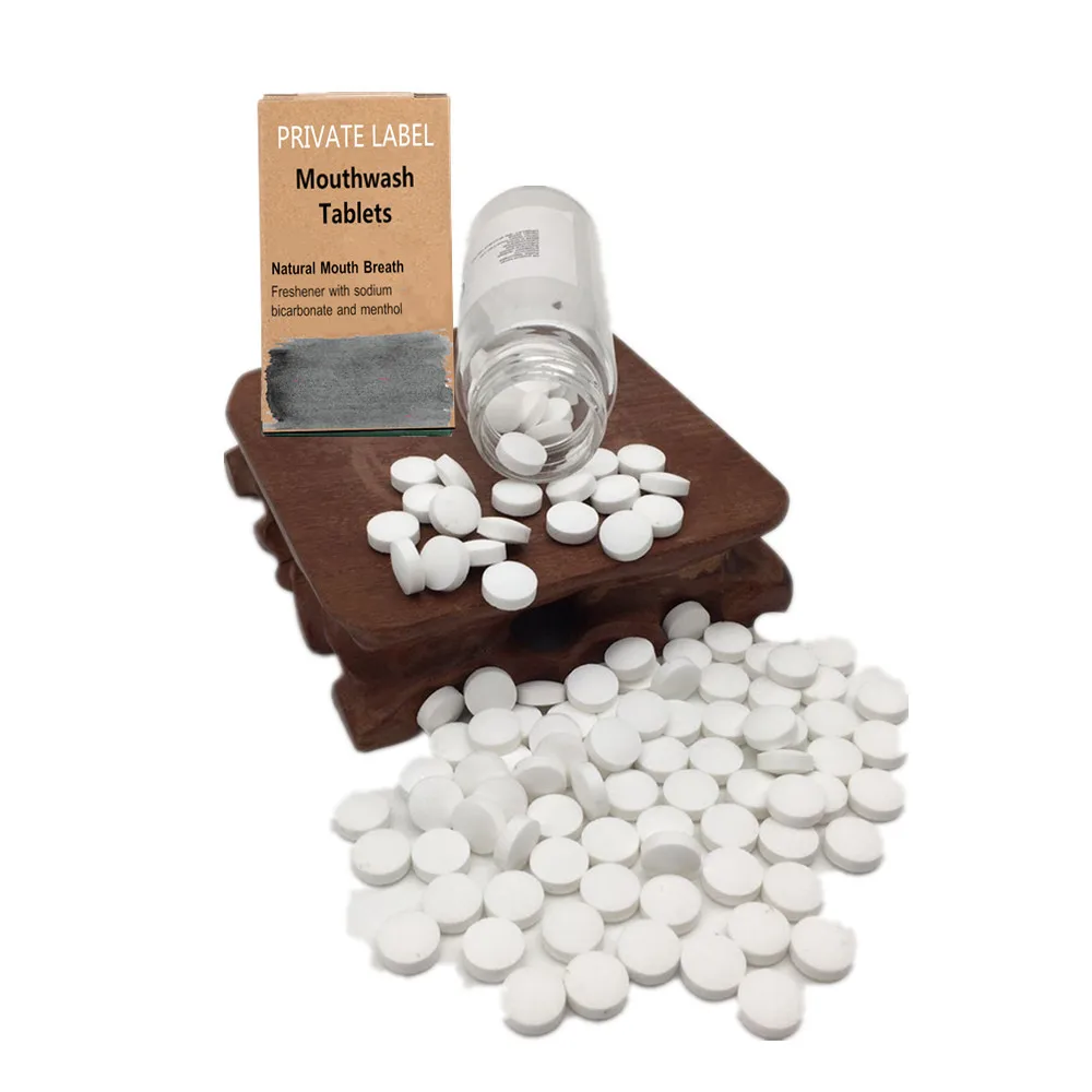 Natural Solid Mouthwash Tablets Fresh Breath with Biodegradable Packing For Travel