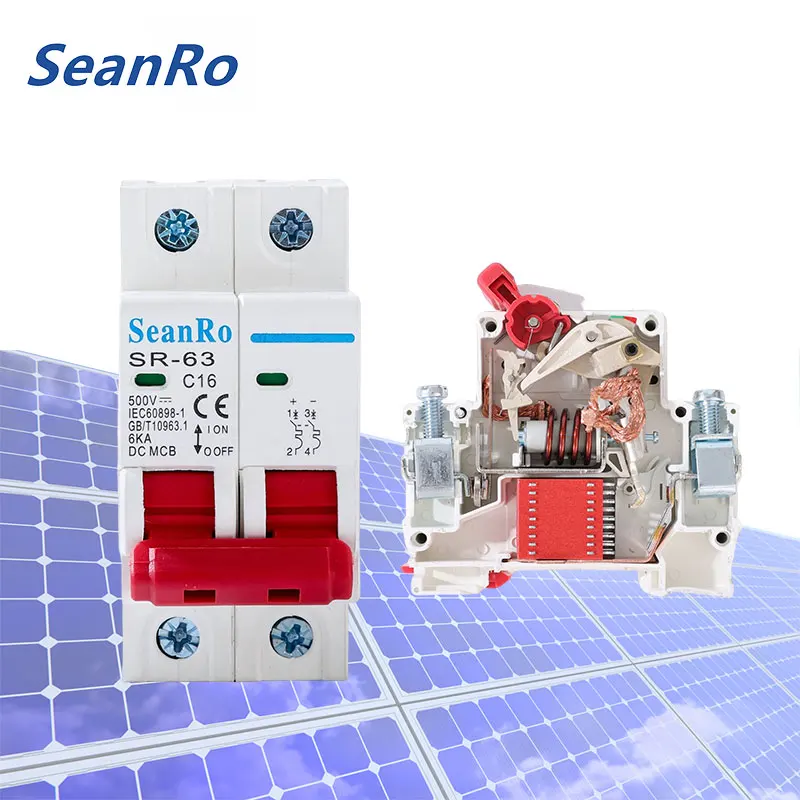 SeanRo CE MCB DC SOLAR PV system 2P current protecting C curve mini circuit breaker 1000V