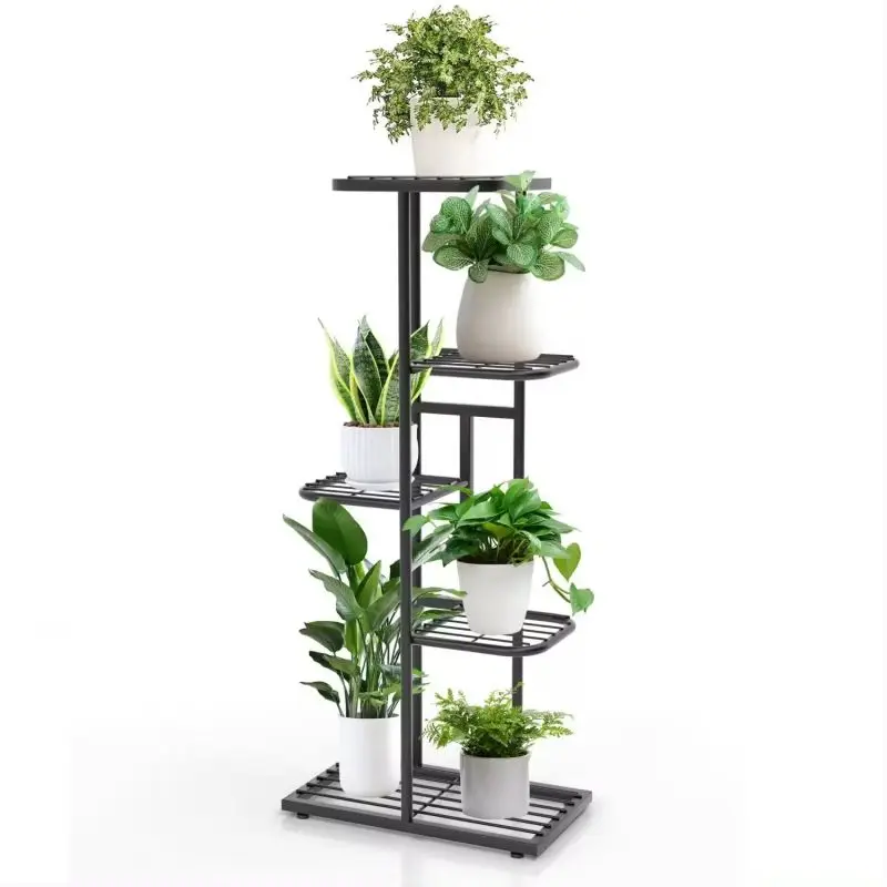 Customization Metal Flower Plant Stand for Living Room 5 Tier Metal Outdoor Corner Shelf Flower Display Stand