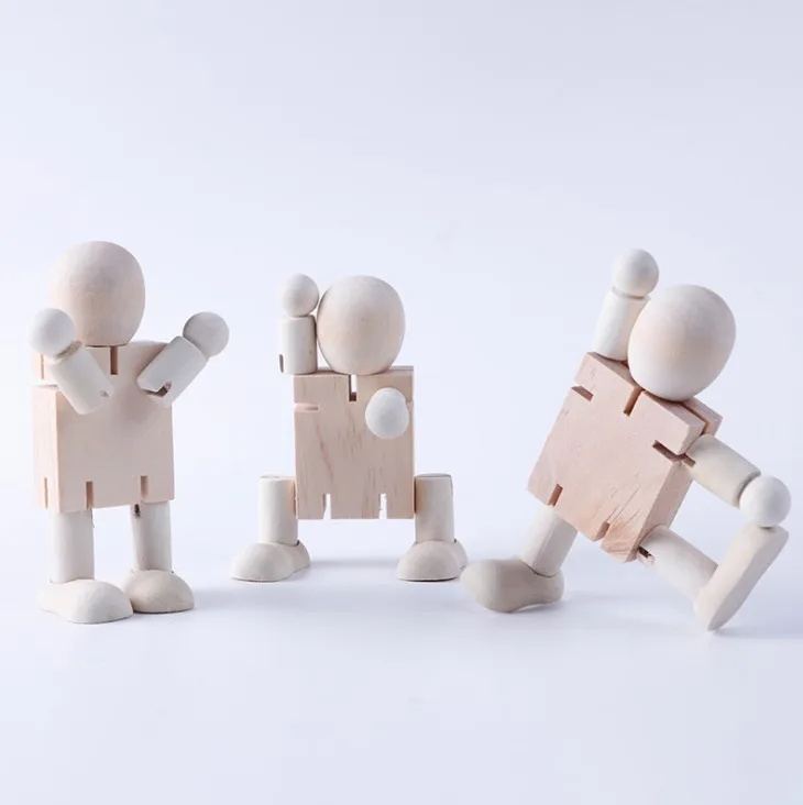 Wooden Robot Hand Toy Doll Joints White Wooden Game Wooden Brain IQ Training Puzzle Other Educational Toys