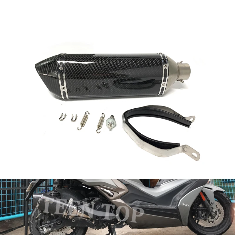 Hot sale motorcycle exhaust muffler carbon fiber moto exhaust silencer AK moto bike exhaust with DB killer for G310R Duke790 890