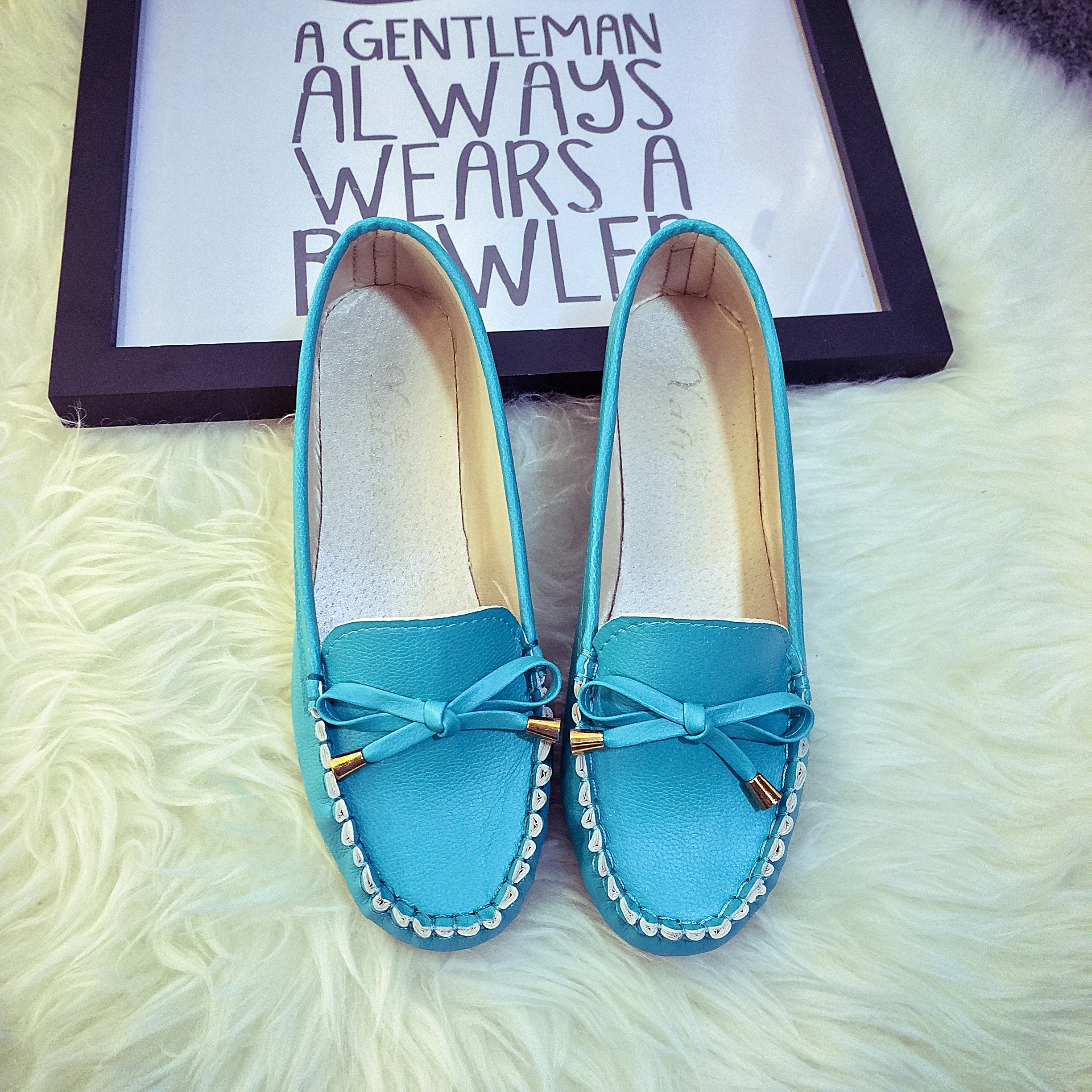 Women Flats Shoes 2019 Loafers Candy Color Bow Slip on Flat Shoes Ballet Flats Comfortable Ladies Shoes