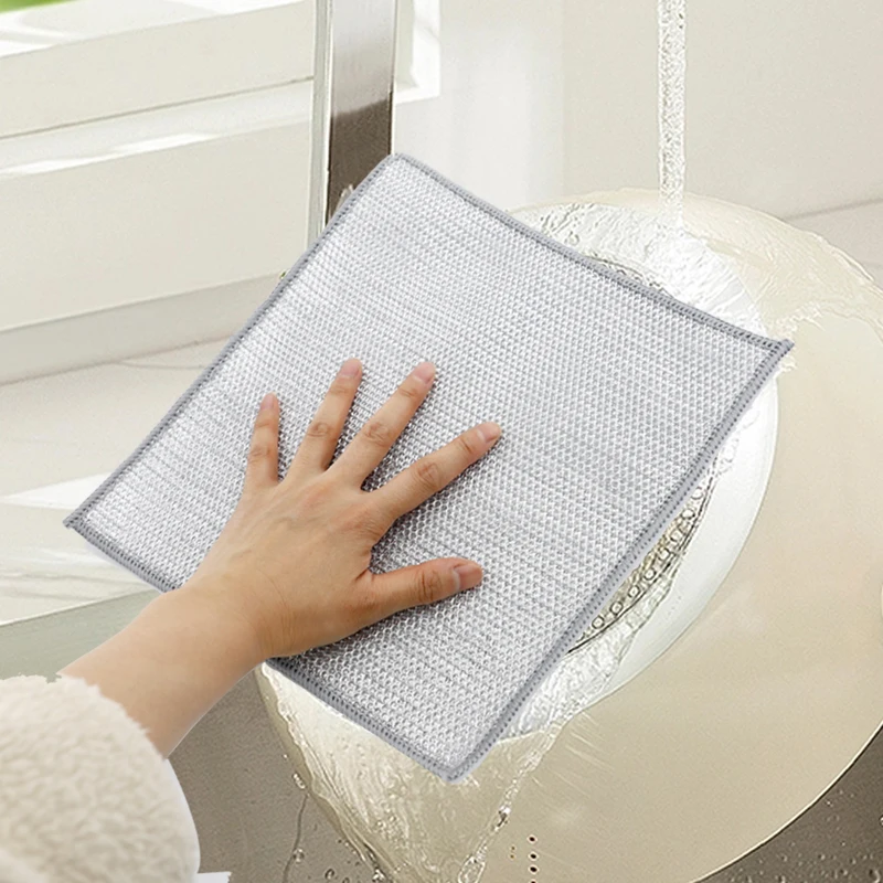 Multipurpose Wire Dishwashing Rags for Wet Dry Metal Mesh Cloth Household Cleaning Tools Dishwashing Scouring Pad Kitchen Towel