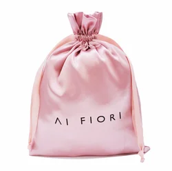 Large Capacity Cosmetic Polyester Satin Drawstring Makeup Bag