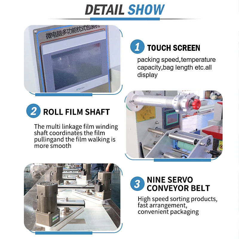 Shengwei Machinery Fully Automatic Tidying Feeding Donut Sandwich Pasta Sweets Cookis Cheese Sugar Chocolate Packing Machine