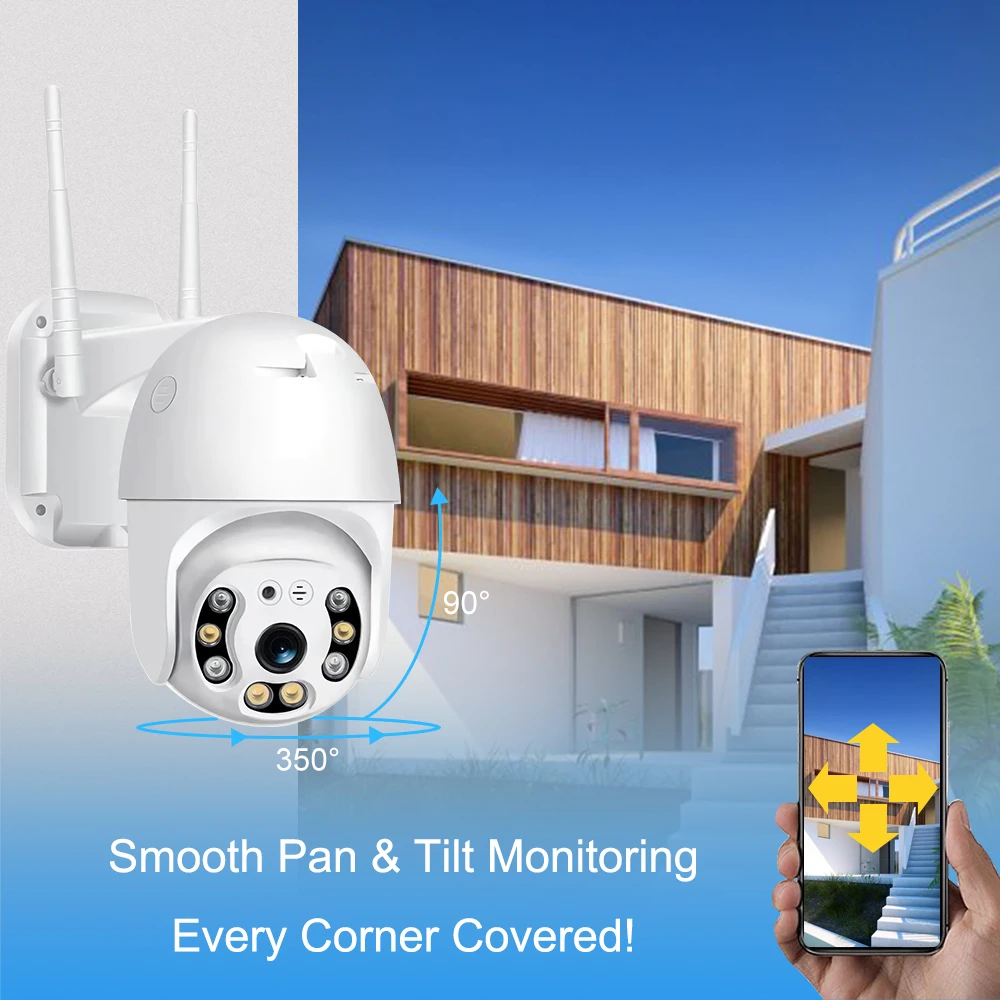 Verto V380 P2p IP Camera 5MP Mini PTZ Night Vision Outdoor Wireless WiFi IP Camera Smart PTZ Camera