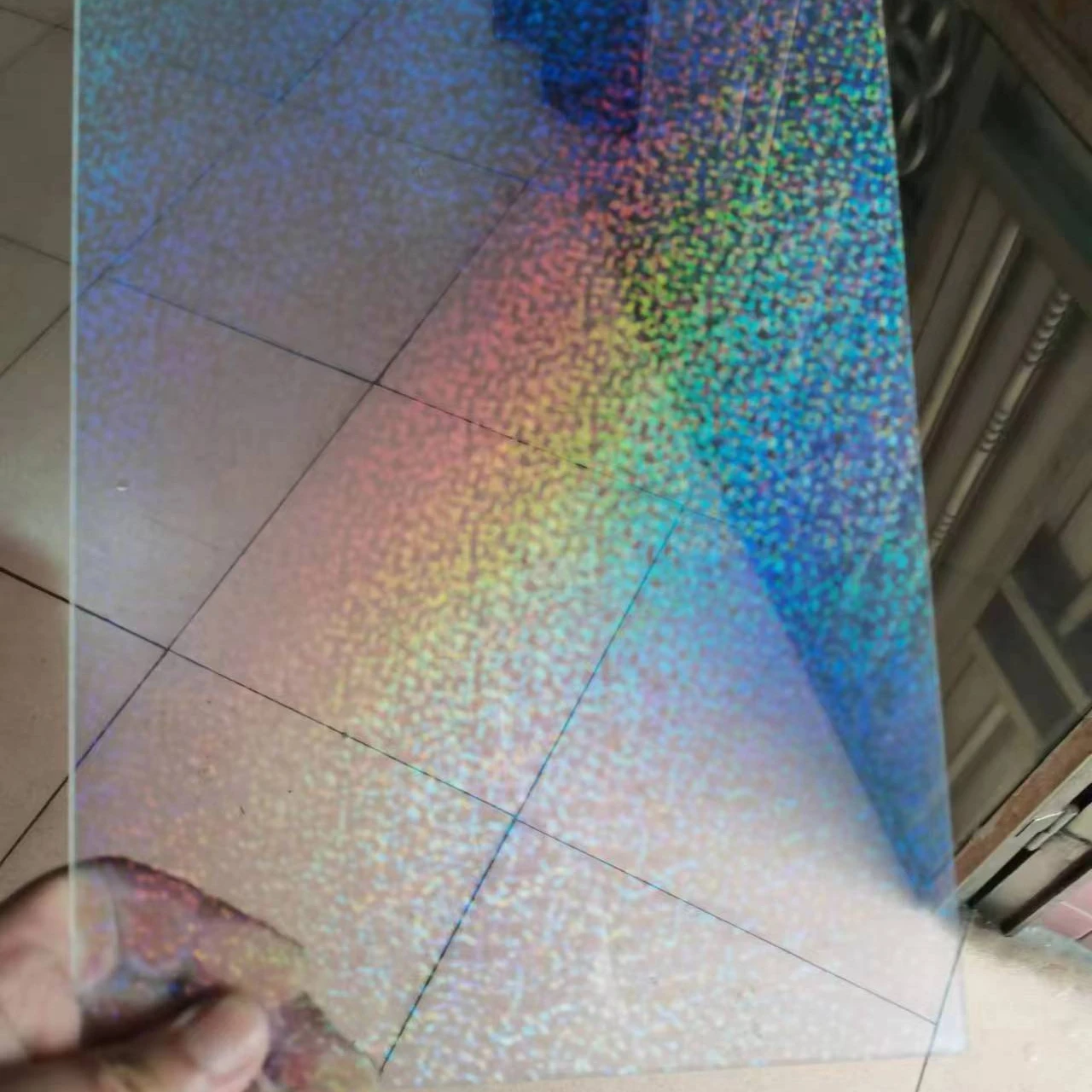 Dichroic Gradient Acrylic Sheet Perspex Glass Textured Iridescent iridescent plastic sheet  Hologram Rainbow  tinted plexi glass