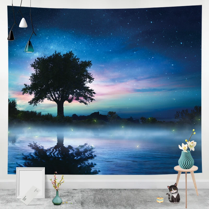 
Girl And Dancer tapestry Wholesale Tapestry Print Colorful Plant Happy Wall Hanging 