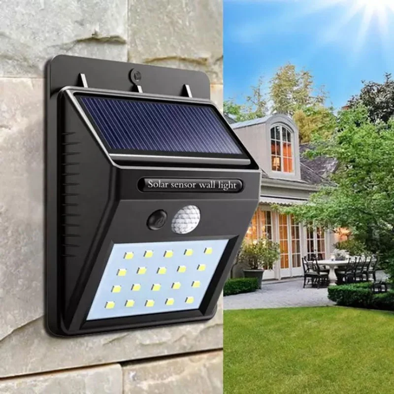 Smart Home Wall Waterproof Outdoor Motion Sensor LED Solar Power Garden Light