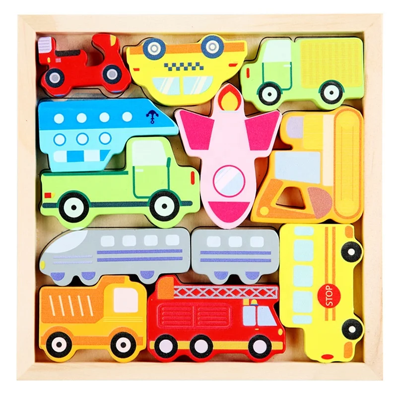 8 Designs Wooden Puzzle Animal Educational Toys Cartoon Puzzle For Children Early Education Building Blocks Toys