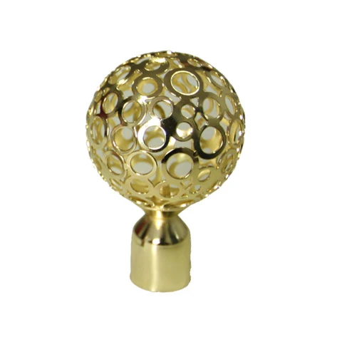Metal Curtain Rod With Hollowing Out Ball Finials  for home decoration