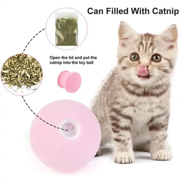 sound cat toys touching gravity teasing plush ball kittens self chasing playing toy interactive cat toy catnip ball
