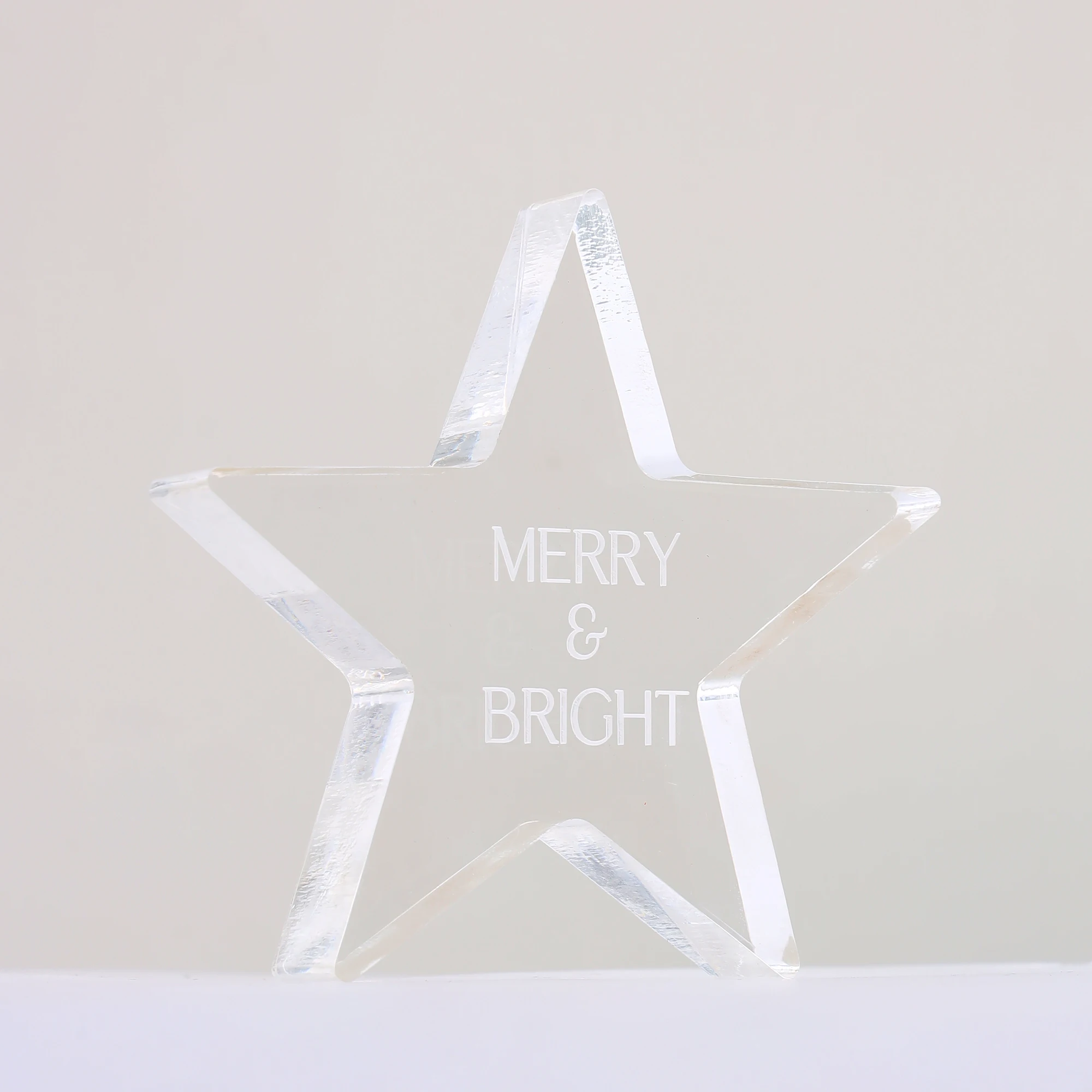 Wholesale store display personalized transparent plate printing custom acrylic clear sign block