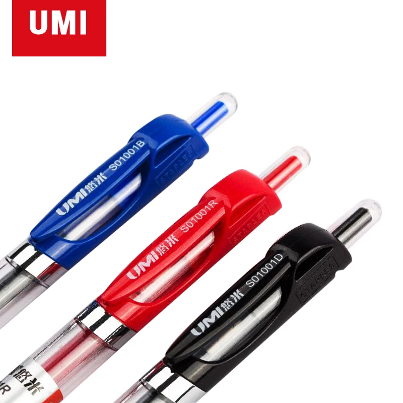 
China cheap office supply black red blue high quality custom logo plastic press Gel pen for school office student 