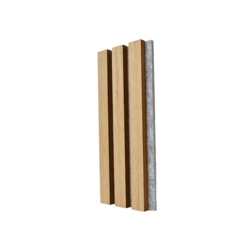 Soundproof Foam Board Panel Various Veneer Choices Eco-friendly  Wood Slat Acoustic Wood Panels with FSC Certification