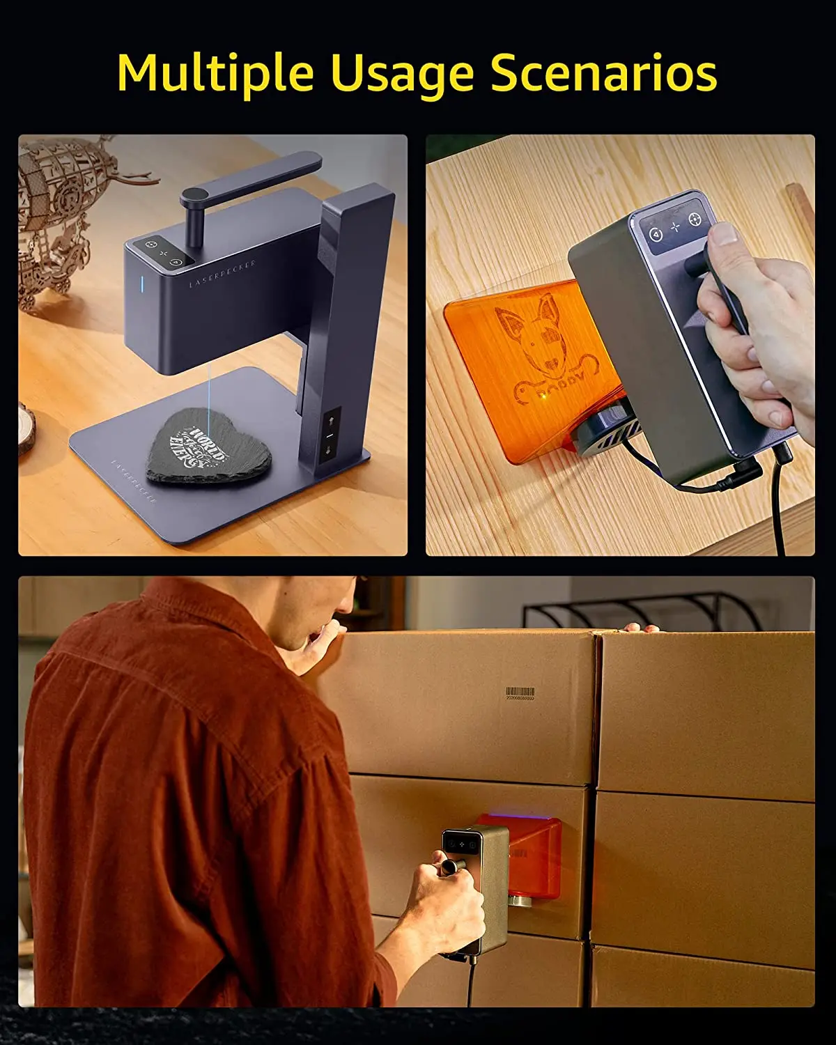 High Precision LaserPecker 2 Laser Engraver Portable LP2 Base Laser Engraving Cutting Machine DIY Tool Wood Cutter Mini Machine