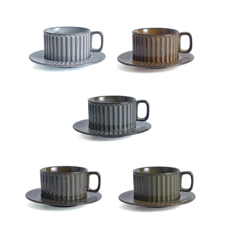 
200 ML 6.5 OZ kiln change glaze ceramic hand made Coffee cups and saucers retro the Arab coffee mug Afternoon tea cups 