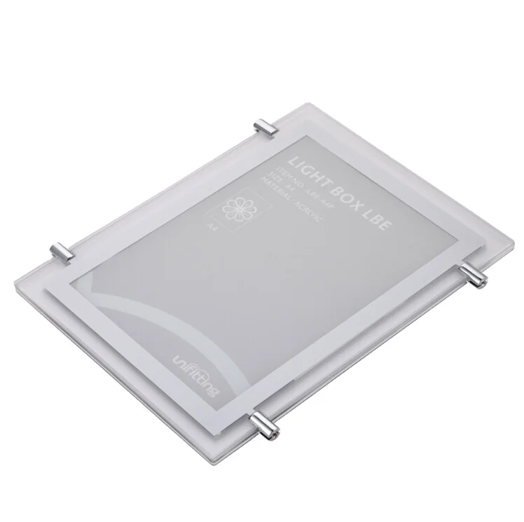 Magnetic acrylic photo frame advertising crystal display sign light box slim LED 3d signage lightbox module