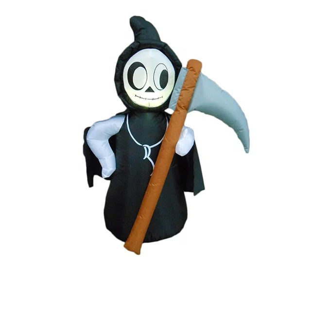 120cm inflatable scary skeleton with knife axe for Halloween decoration outdoor decorative garden giant skeleton inflatable