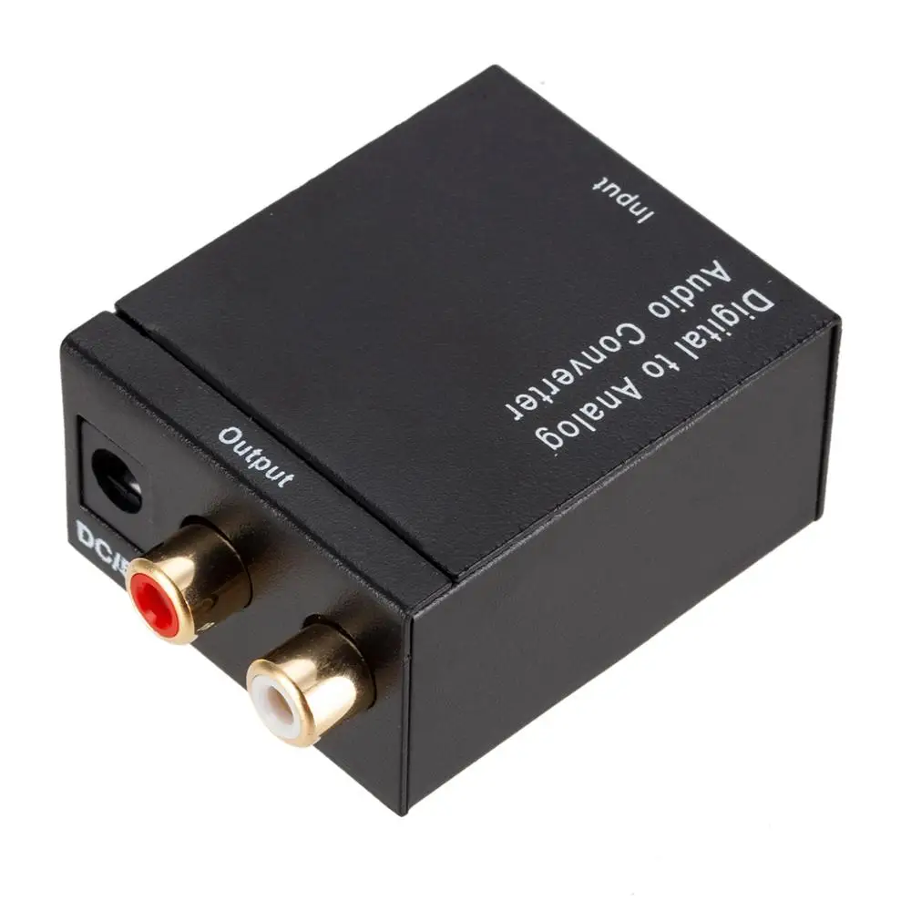 Digital Optical Coax Coaxial Toslink to Analog RCA L/R Audio Converter