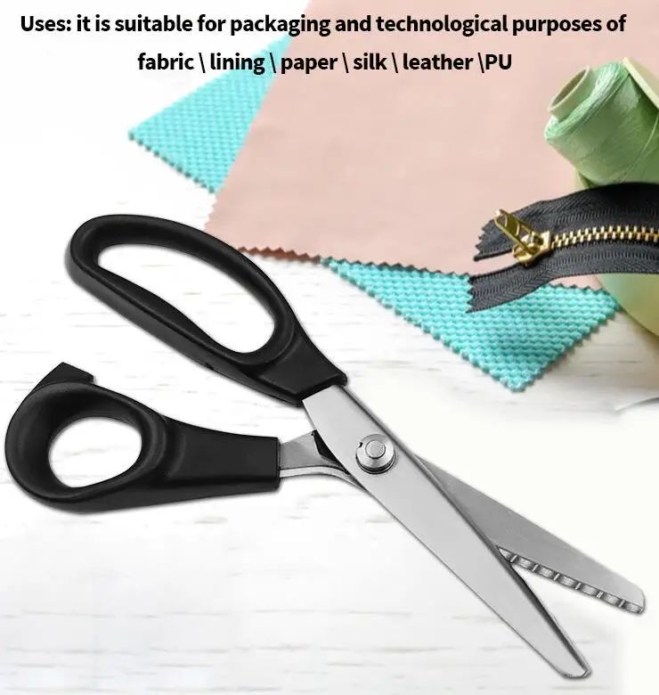 Shears Comfort Grips Crafts Zig Zag Cut Sewing Scissors,Professional Handheld Dressmaking