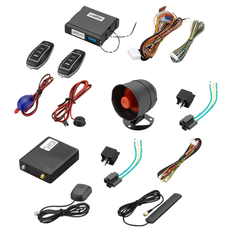 GPS/GSM/GPRS 2-way car alarm system with remote engine immobilization by cell phone APP