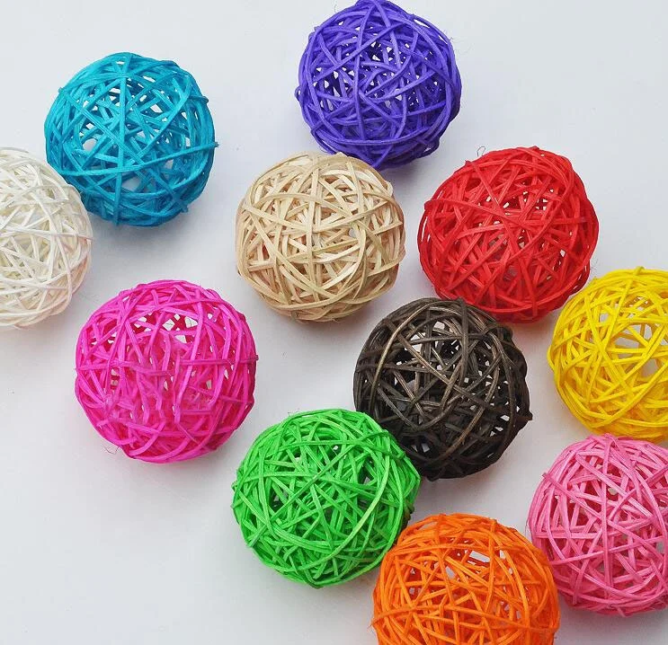 Bird RattanToy Balls Birds Parrot Budgie Parakeet Chewing Toys Pet Bird Chew Toy pet suppliers