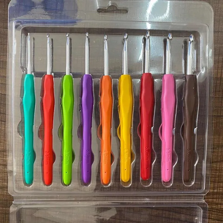 TPR silicone crochet set aluminum crochet hooks 9pcs/set