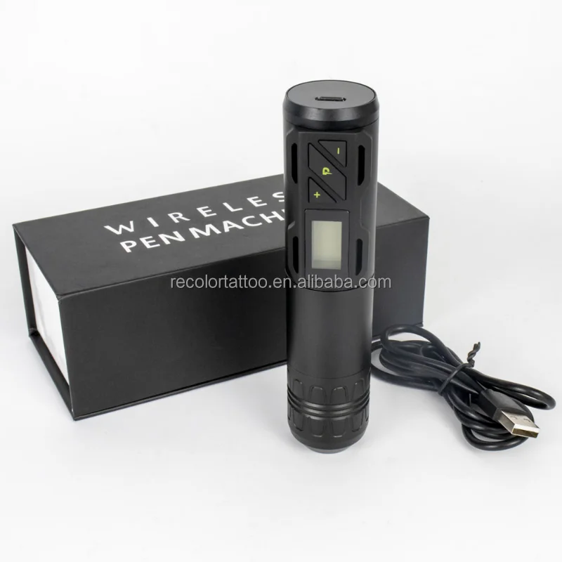 Private Label Wireless Tattoo Machine Portable Tattoo Pen LED Display Rotary Tattoo Machine Gun with long last operate time
