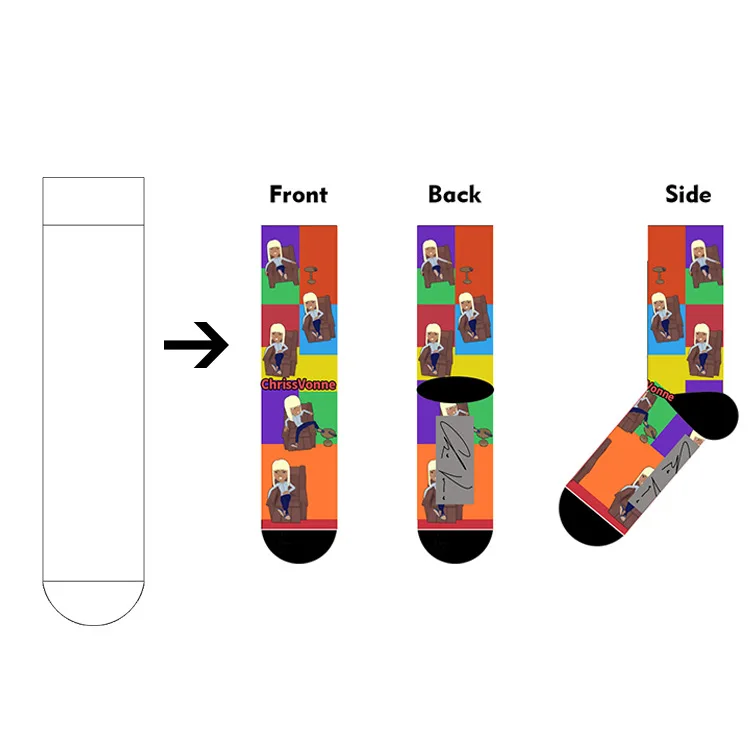 Wholesale custom business men horizontal striped mid-high tube socks adult daily all-match custom knee-length sock