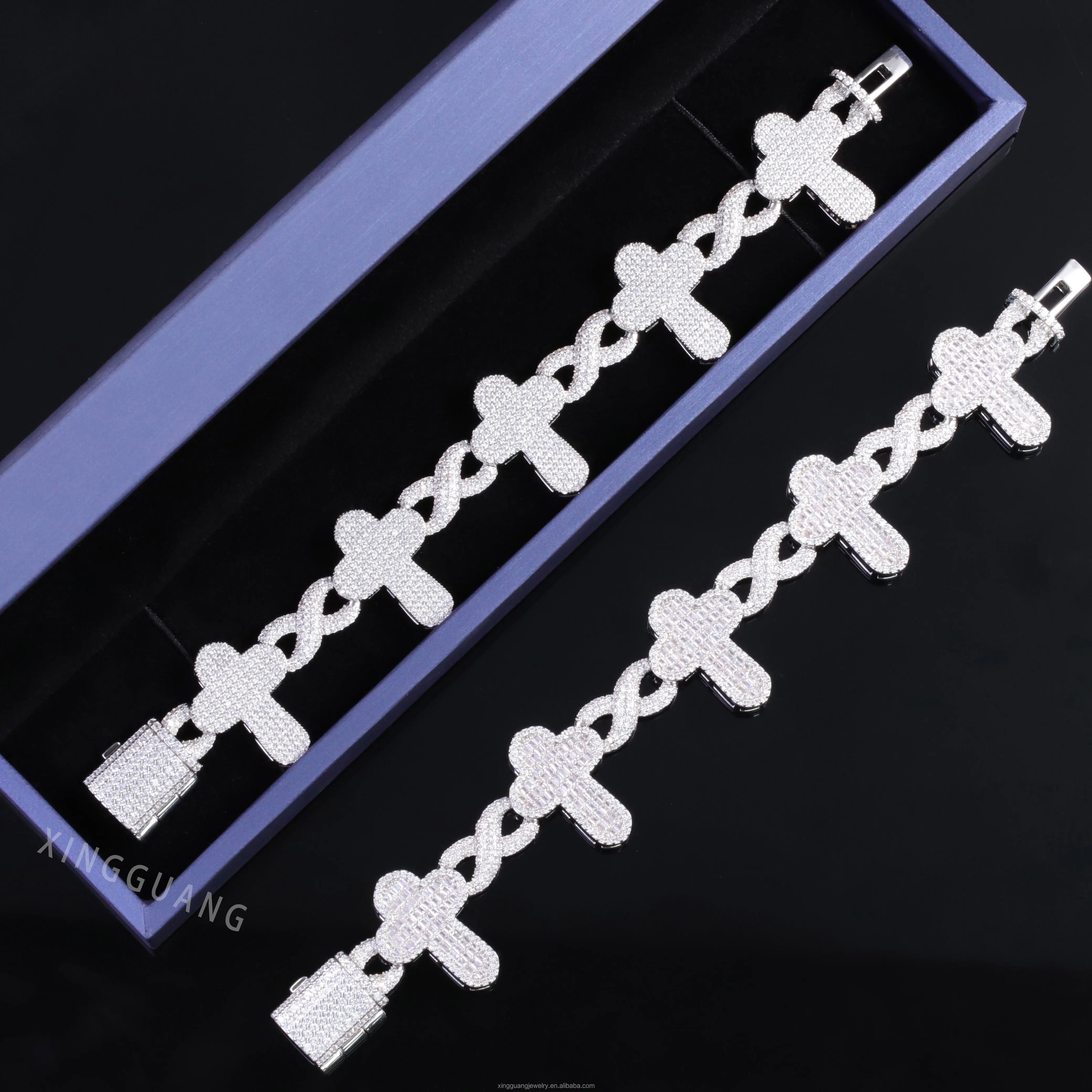 Wholesale Customization Diamond Miami Cuban Chain Hip hop Fine Jewelry bracelet VVS Moissanite 925 Sterling Silver Necklace Men