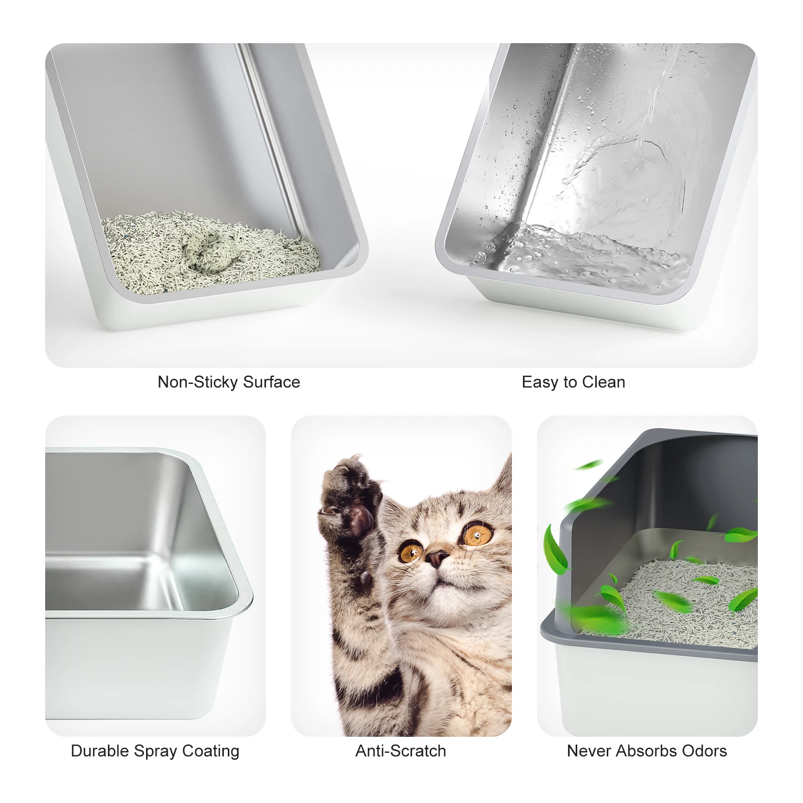 Manufacturers Wholesale Pet Supplies Powder Coated Stainless Steel Pet Litter Box Toilet