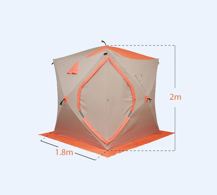 Outdoor Hexagon Automatic Pop Tents Insulated Tent Cube 1.8*2 Carp Ice Fishing Tents For Winter Camping