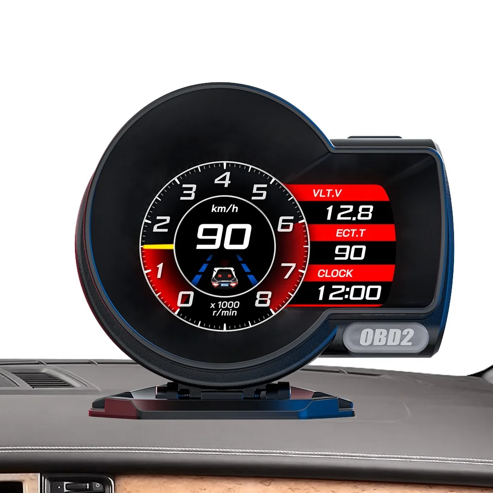 Popular Auto gauge smart turbo water temp F8 pro update multi-function head up display hud obd2 gps display