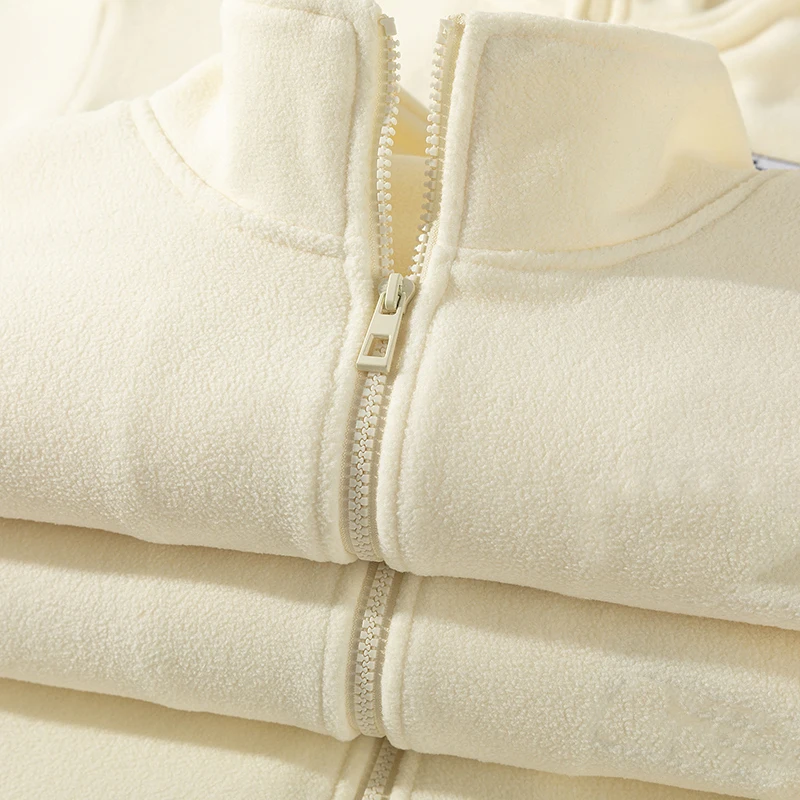 Custom Men Half Zip Up Sherpa Polar Fleece Sweatshirt OEM Blank Winter Zipper French Coral Fleece Cotton Pullover Hoodie