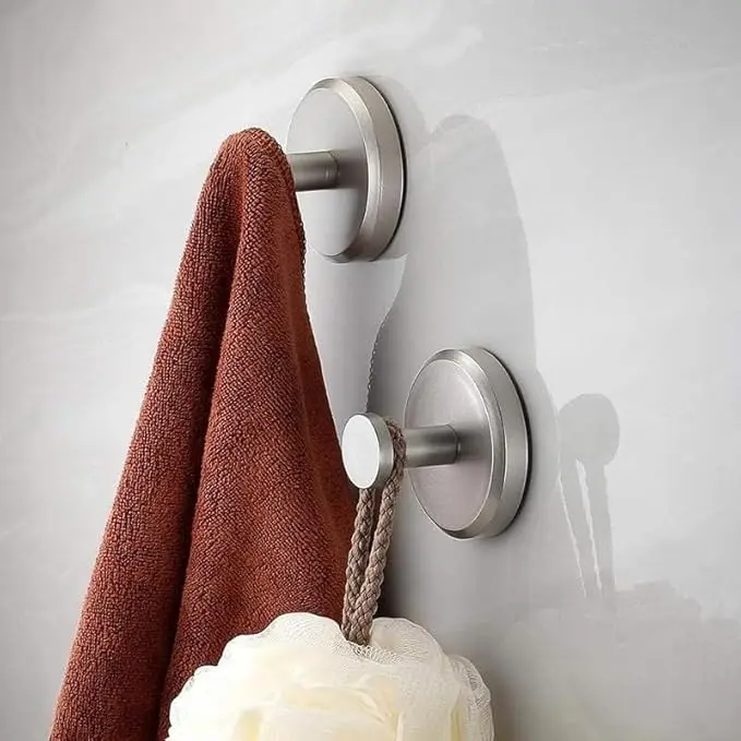 Hold No-Drill Hooks 2024 New Stainless Steel Waterproof Suction Cup Hooks Suction Cup Hooks for Shower Bathroom Hanging Towels