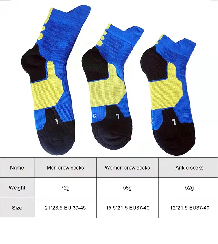 Vivid Color Thick Women Men Outdoor Sport Unisex Crew Basketball Socks Custom Compression Elite Athletic Performance Socks