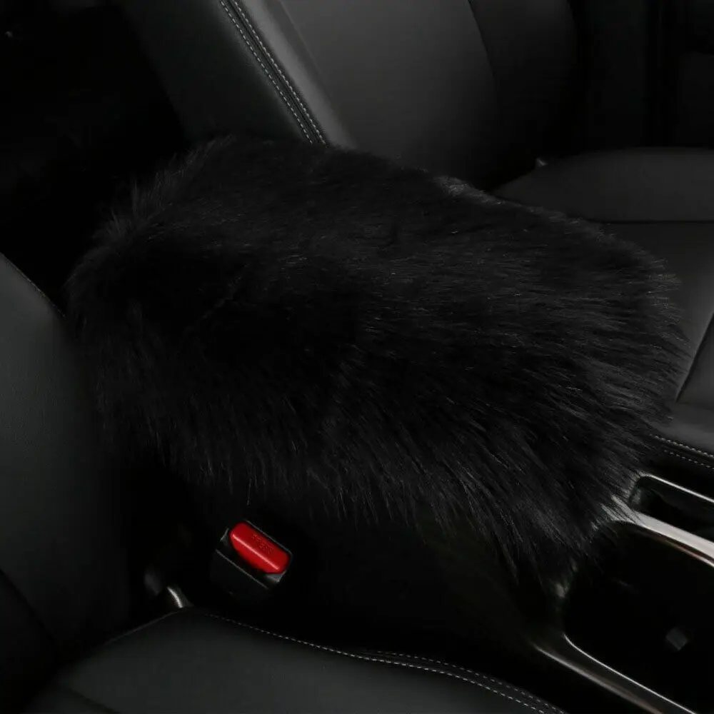 Подлокотник из искусственного меха плюшевый подлокотник для автомобиля Центральной руки подкладка консоли шерстяная подушка защита универсальные аксессуары