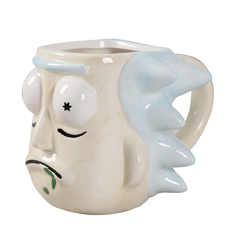 Оптовая продажа, мультяшная детская 3D керамическая чашка в форме Морти, кофейная кружка, Рик, старики, 3D формочка, костяная китайская керамическая чашка, подарок, кофейная кружка